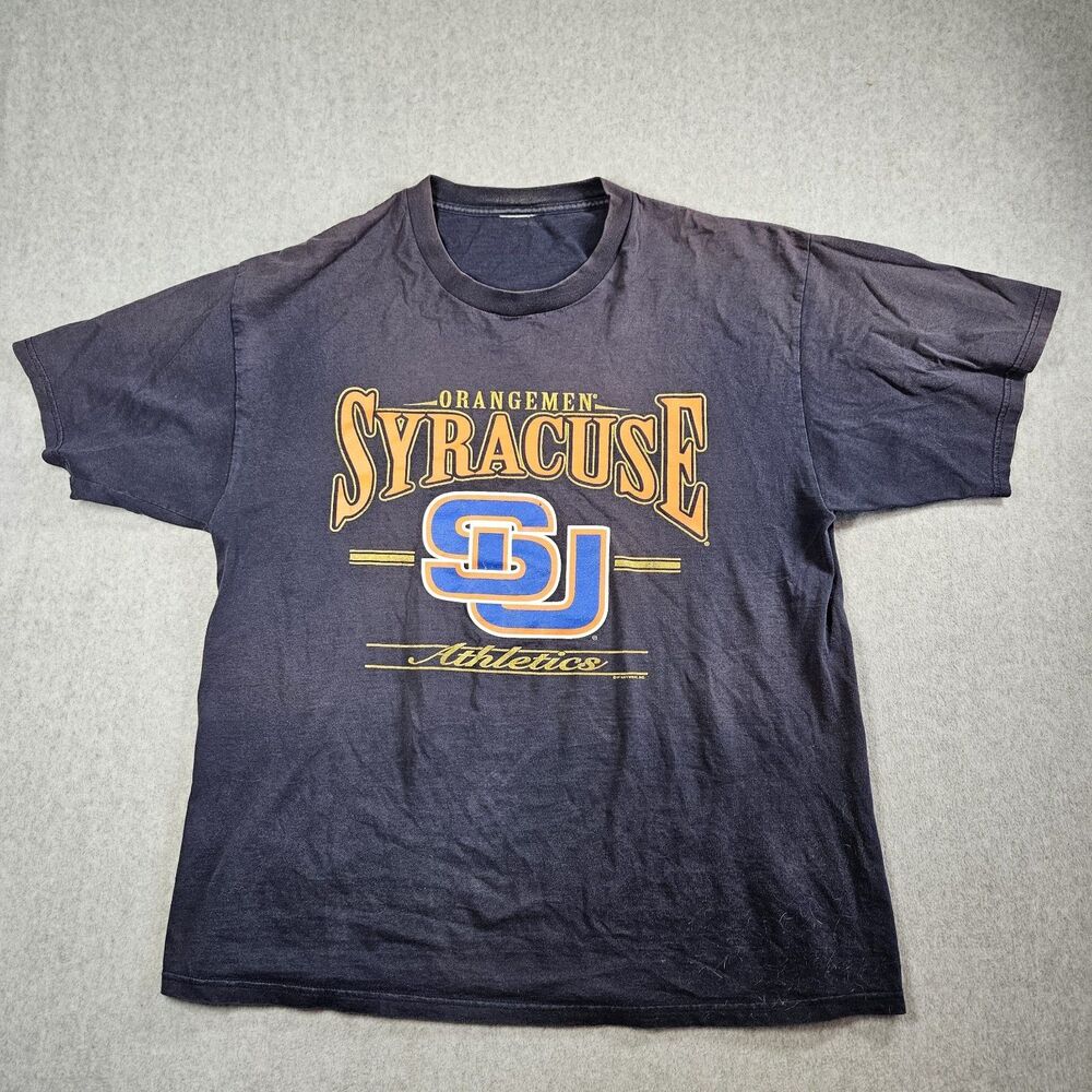 Vintage Syracuse University Orangemen T-Shirt USA Size XL Faded Sun Bleached